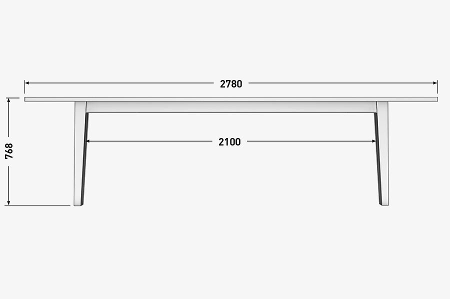 Solenn Design Tisch Knorke 04 Technische Zeichnung Seite